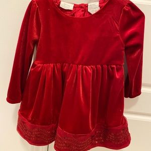 Baby girl red velvet Christmas dress